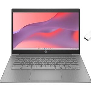 Hp Chromebook 14" HD Laptop | Intel Celeron N4120 | 4GB DDR4 | 64GB SSD | Intel UHD Graphics 600 | Chrome OS | Grey | Bundle with 64GB USB Flash Drive