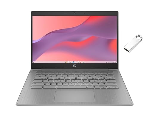 Hp Chromebook 14" HD Laptop | Intel Celeron N4120 | 4GB DDR4 | 64GB SSD | Intel UHD Graphics 600 | Chrome OS | Grey | Bundle with 64GB USB Flash Drive