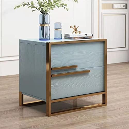 GSEDWWAJ Baking Varnish Bright Bedside Table Italian Wanghong Hotel Bedroom Storage Cabinet Nightstand (Color : Gray)