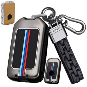 sanrily luminous smart key fob cover case fit for volvo xc40 xc60 xc90 s90 s60 v60 v90 keyless with keychain black