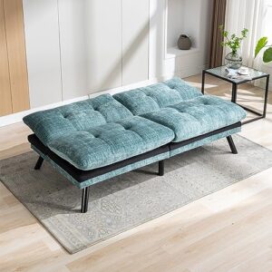 Anwick Futon Sofa Bed Convertible Futon Sleeper Couch, 71" Sleeper Sofa Bed with Adjustable Backrest, Modern Loveseat Couch for Compact Living Room, Apartment, Office (Green)