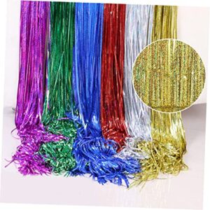 VOSAREA 1 Pack 2 Sets Gold foil Curtain Tassel Curtains Fringe Curtain Tassel Trim Party Curtain Tassel Metallic Tinsel Backdrop rain Curtain Tassel Backdrop Curtain Wedding Metallic line