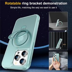 SAITONG for iPhone 14 Pro Case with Invisible Magnetic Ring Stand Translucent iPhone 14 Pro Phone Case 6.1" [Compatible with MagSafe][Military-Grade Drop Protection][Great Grip Feeling], Blue