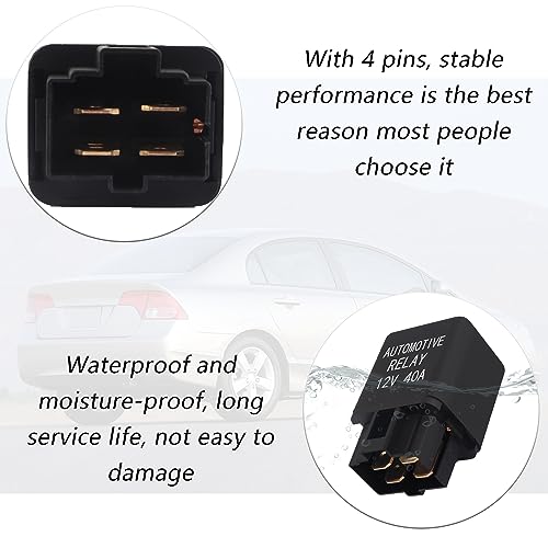 2PCS Automotive Relay for Air Conditioning,4 Pin 12V Relay with Waterproof Design,Universal Cooling Fan Relay for SUV Truck Car Accessories Replacement