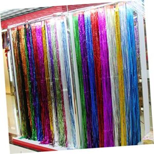 VOSAREA 1 Pack 2 Sets Foil Fringe Curtains Background rain Curtain Fringe Curtain Backdrop Gold foil Curtain Glitter Curtains Tassel Trim Party rain Curtain rain Curtain Background Metal