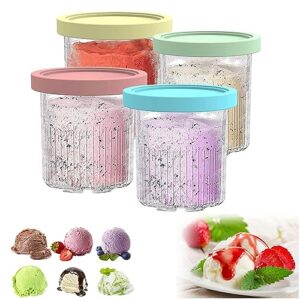 REMYS Creami Containers, for Ninja Creami Deluxe Containers,24 OZ Pint Ice Cream Containers with Lids Bpa-Free,Dishwasher Safe Compatible NC500,NC501 Series Ice Cream Maker