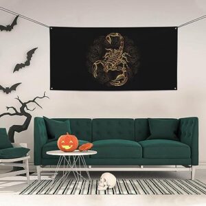 Gold Scorpion Banner Party Decor Backdrop Banner Birthday Party Photography Background Decorations Indoor Outdoor Wall Decor Banner Party Supplies Favors 47 x 24 Inch