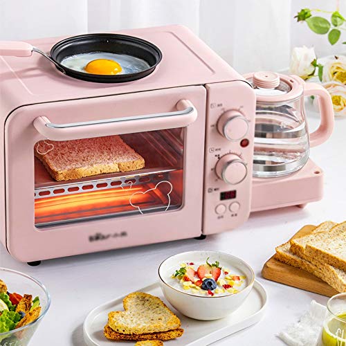 CZDYUF Multifunction 3 In 1 Breakfast Machine 8L Electric Mini Oven Coffee Maker Eggs Frying Pan Household Bread Pizza Oven Grill