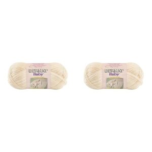 bernat 16303535008 baby solid yarn -gauge - 1.7 oz - antique white - machine wash & dry for crochet, knitting & crafting (pack of 2)