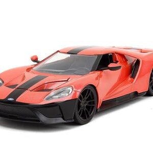 2017 GT Light Red Metallic with Black Stripe Pink Slips Series 1/24 Diecast Model Car by Jada 34657