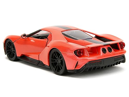 2017 GT Light Red Metallic with Black Stripe Pink Slips Series 1/24 Diecast Model Car by Jada 34657