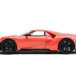 2017 GT Light Red Metallic with Black Stripe Pink Slips Series 1/24 Diecast Model Car by Jada 34657