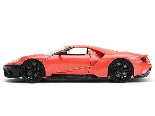 2017 GT Light Red Metallic with Black Stripe Pink Slips Series 1/24 Diecast Model Car by Jada 34657