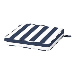 arden selections modern outdoor seat cushion 20 x 20, sapphire blue cabana stripe