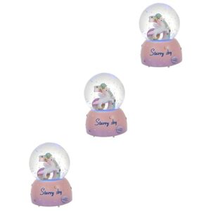 nolitoy animal crystal ball 3pcs home musical girls up gift day music cartoon holiday adornment decoration lamp new valentines light birthday tabletop xcm collectible resin water year