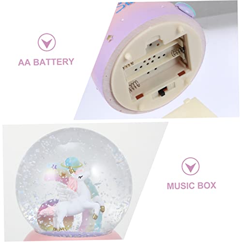 NOLITOY Animal Crystal Ball 3pcs Home Musical Girls Up Gift Day Music Cartoon Holiday Adornment Decoration Lamp New Valentines Light Birthday Tabletop Xcm Collectible Resin Water Year