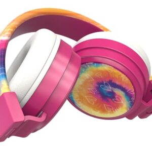 Gabba Goods Kids Safe Sound Adjustable, Foldable 3.5mm Wired Over Ear Headphones with Printed Design