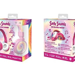 Gabba Goods Kids Safe Sound Adjustable, Foldable 3.5mm Wired Over Ear Headphones with Printed Design