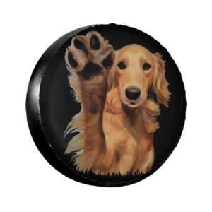 golden retriever high five tire cover universal spare wheel covers truck trailer accessories suv rv camper protectors weatherproof dust-proof 14 inch
