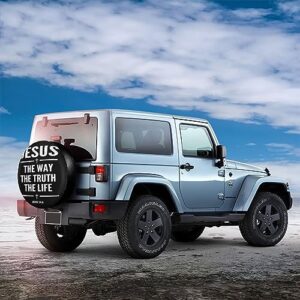 Jesus The Way The Truth The Life John 146 Christian Tire Cover Universal Spare Wheel Covers Truck Trailer Accessories SUV RV Camper Protectors Weatherproof Dust-Proof 14 inch