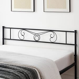 IDEALHOUSE Queen Bed Frame Platform with Headboard and Footboard Metal Bed Mattress Foundation with Storage, No Box Spring Needed, Easy Assembly, Black (Queen)