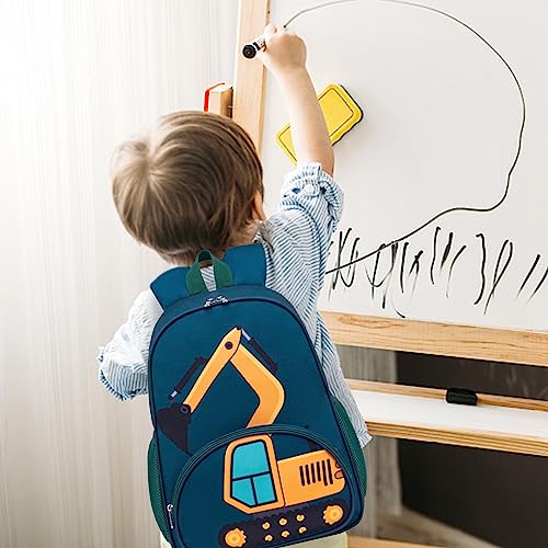 LOIDOU Toddler Backpack Boys 15 Inch Kids Preschool Kindergarten Truck School Backpack with Lunch bag Book Bag for Daycare Nursery Travel,Fits 3 to 8 years old