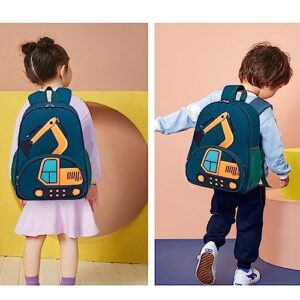 LOIDOU Toddler Backpack Boys 15 Inch Kids Preschool Kindergarten Truck School Backpack with Lunch bag Book Bag for Daycare Nursery Travel,Fits 3 to 8 years old