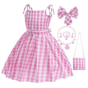 mitun semi 3t-10 years pink dress for girls, pink clothes for girls, pink costume cosplay dress up kids outfits