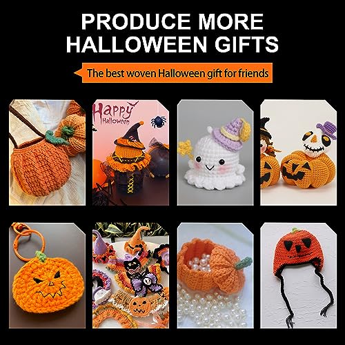 Halloween Yarn,Glow in the Dark Yarn for Crochet,Halloween-Specific Glow Yarn,Crafts Yarnfor Halloween Pumpkin Animals Candy Bag Case Halloween Crafts,Best Knitting Gifts for Halloween Decor. (Orange)