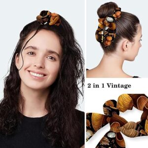 Thanksgiving Acorn Working Cap with Button Sweatband Adjustable Tie Back Bouffant Hats with Scrunchie