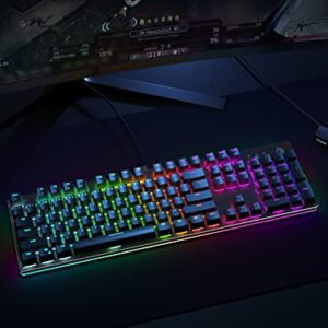 BLOOTH Mechanical Gaming Keyboard RGB Backlit 104 Keys, Red Switches Customizable Key with 12 LED RGB Color Modes, 7 Levels Brightness and Speed Adjustment, USB Wired for PC Gamers
