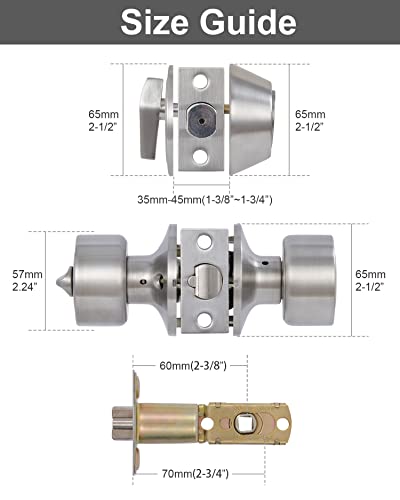 Lanwandeng 3 Sets Keyed Alike Entry Door Knobs and Single Cylinder Deadbolt Lock Combo Set Security for Entrance and Front Door, All Keyed Same Door Lock with Classic Satin Nickel Finish