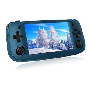 daxceirry rg503 retro handheld game console 4.95-inch oled screen linux system rk3566 support 5g wifi bluetooth portable video games player with 64g card 4193 classic games gift (rg503-blue)