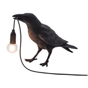 terbbu raven decor crow lamp bird desk lamp creative animal styling light bedroom bedside wall sconce lamp light decoration - black table lamp