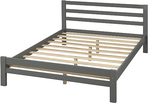 CITYNIHGT Full Bed Frame with Storage Drawers,Wood Full Size Platform Bed with Storage,Full Kids Bed Frame for Girls Boys,No Box Spring Needed (Full,Grey)