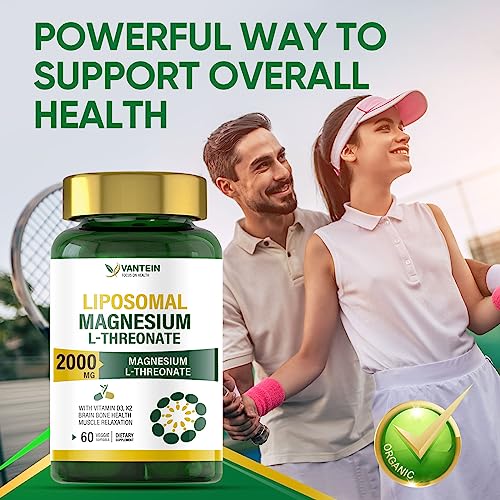 Liposomal Magnesium L-Threonate 2000mg, 60 Softgels High Absorption Formula Supplement for Focus, Memory, Brain Health, Bone Health, and Muscle Relaxation