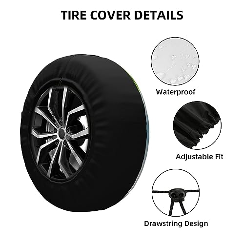 Cute Labrador Dog Spare Tire Cover for Camper Waterproof Sun Rain Tire Protectors Covers for Trailer Camper RV Truck SUV Fits Tire Diameter 14-17 in