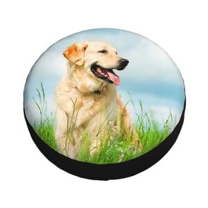 Cute Labrador Dog Spare Tire Cover for Camper Waterproof Sun Rain Tire Protectors Covers for Trailer Camper RV Truck SUV Fits Tire Diameter 14-17 in