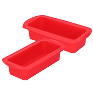 2Pcs Rectangle Cake Pan Bread,NonStick Baking,Baking Tool 2lb Cake Moulds Accessory Red,for Homemade Cake, Bread, Meatloaf and Quiche