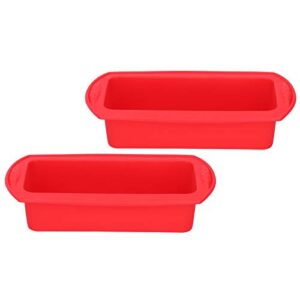 2Pcs Rectangle Cake Pan Bread,NonStick Baking,Baking Tool 2lb Cake Moulds Accessory Red,for Homemade Cake, Bread, Meatloaf and Quiche