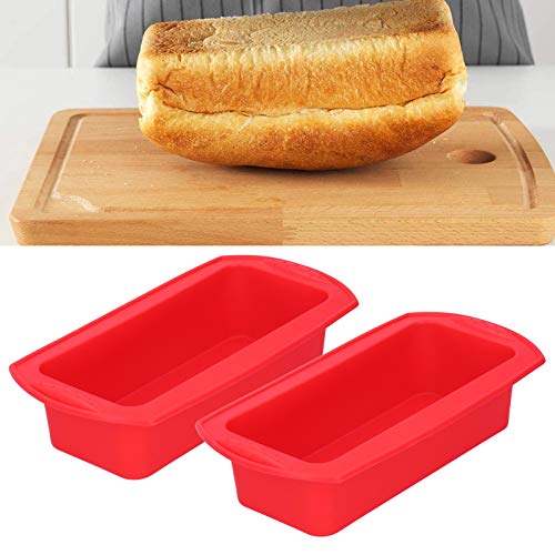 2Pcs Rectangle Cake Pan Bread,NonStick Baking,Baking Tool 2lb Cake Moulds Accessory Red,for Homemade Cake, Bread, Meatloaf and Quiche