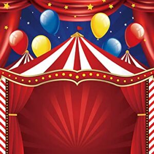 Carnival Theme Red Circus Tent Backdrop Big Top Circus Carnival Themed Birthday Party Photo Background Newborn Baby Shower Photography Photo Booths Banner Decorations Supplies 7x5ft