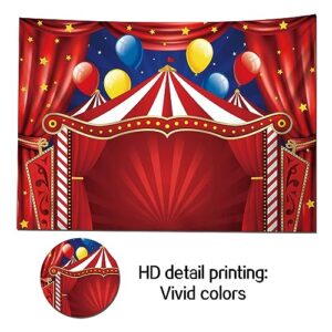 Carnival Theme Red Circus Tent Backdrop Big Top Circus Carnival Themed Birthday Party Photo Background Newborn Baby Shower Photography Photo Booths Banner Decorations Supplies 7x5ft