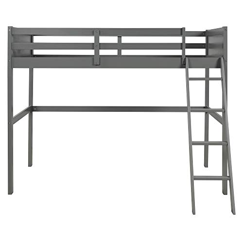 FIQHOME Twin Over Full Loft Bed with Cabinet,Wood Loft Bed Frame, Convertible into 2 Single Beds,for Kids Teens Adults, No Box Spring Needed, Gray