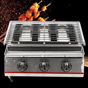 Portable Gas Grills Propane, Gas Grills Propane 3 Burner, Outdoor Gas BBQ Grill with Oil Catch Tray, Tabletop Gas Grill for Outdoor Kitchen BBQ