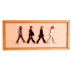 the beatles framed abbey road portrait,fine beatles wall mural,wood framed wall art for home office decor