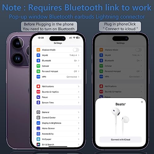 Apple Earbuds for iPhone,2 Pack Wired Headphones with Lightning Connector【Apple MFi Certified】 Noise Isolating Earphones for iPhone 14/14 Pro/13/12/11/XR/XS/8/7 (Built-in Microphone & Volume Control)