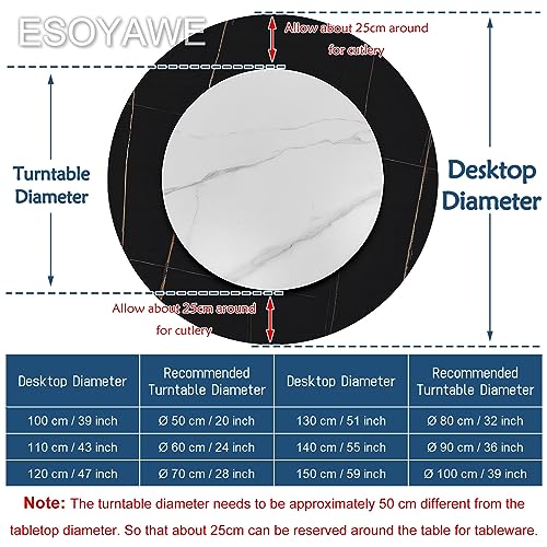 Lazy Susan Tabletop Rotating Serving Tray, Diameter 20~39 Inch Wooden Turntable For Dining Table, 360° Silent Smooth Rotation Serving Plate, For Restaurants Kitchens