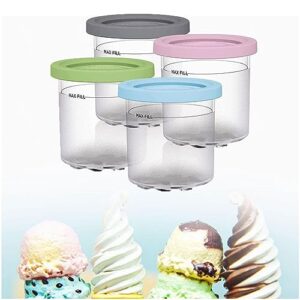 creami containers, for ninja creami accessories,16 oz ice cream pints cup airtight and leaf-proof compatible nc301 nc300 nc299amz series ice cream maker