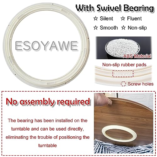 Round Wooden Lazy Susan Turntable For Dining Table, 20 24 28 32 36 39 In Tabletop Rotating Serving Plate, Smooth Rotation Easy To Share Food Rotating Plate